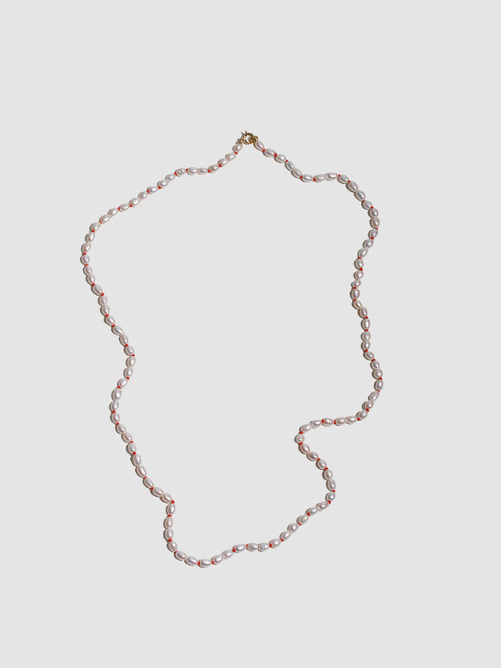Knotted Rice Pearl Necklace - Archival Collection