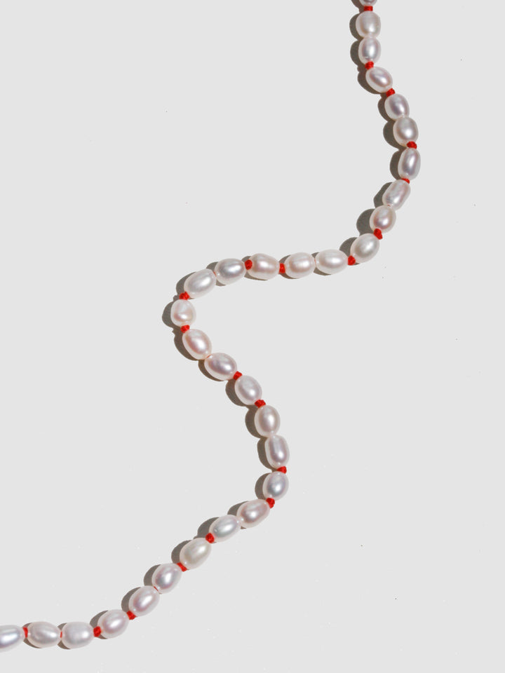 Knotted Rice Pearl Necklace - Archival Collection