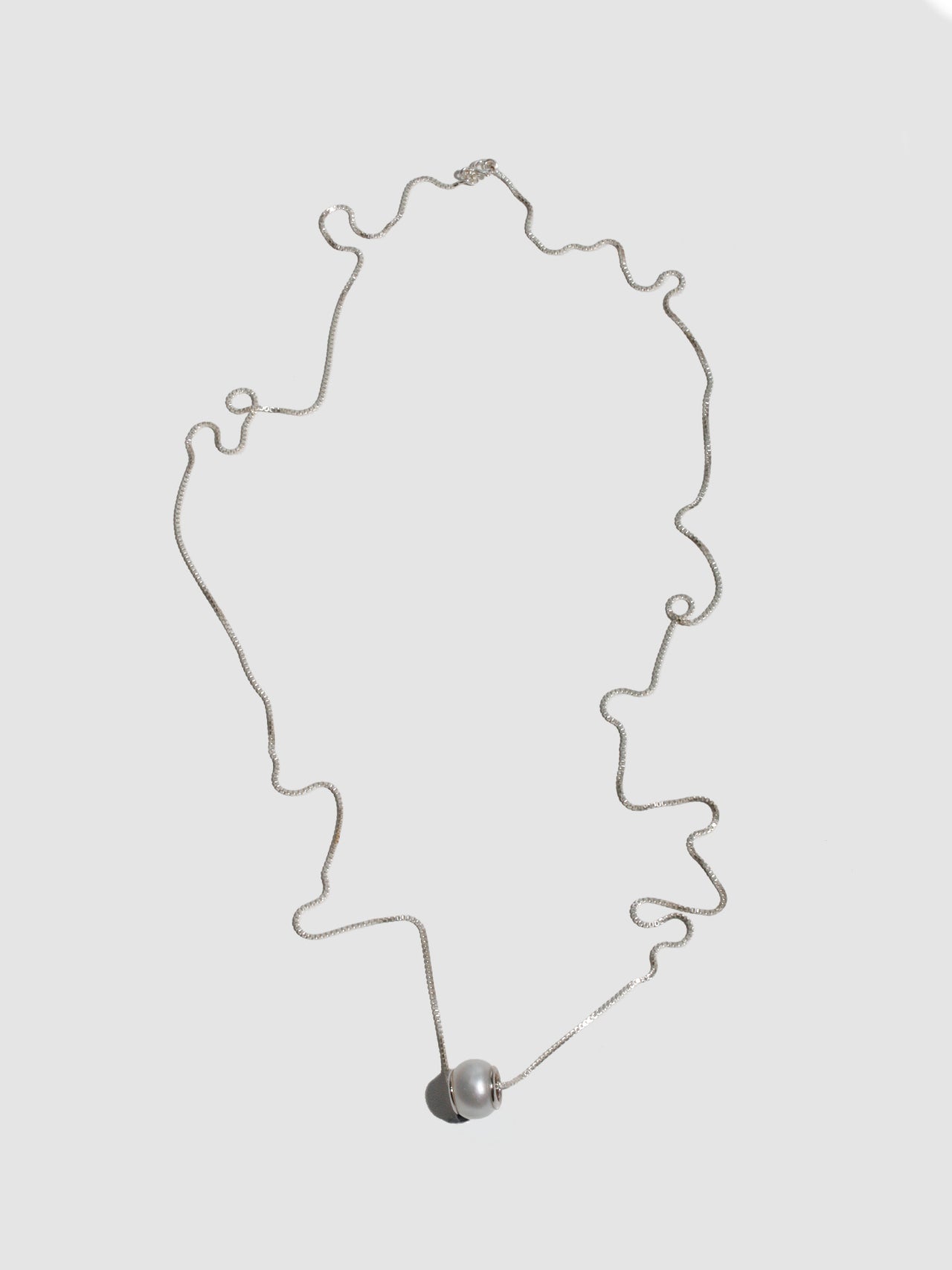 Une Pearl Bead & Chain Necklace - Archival Collection