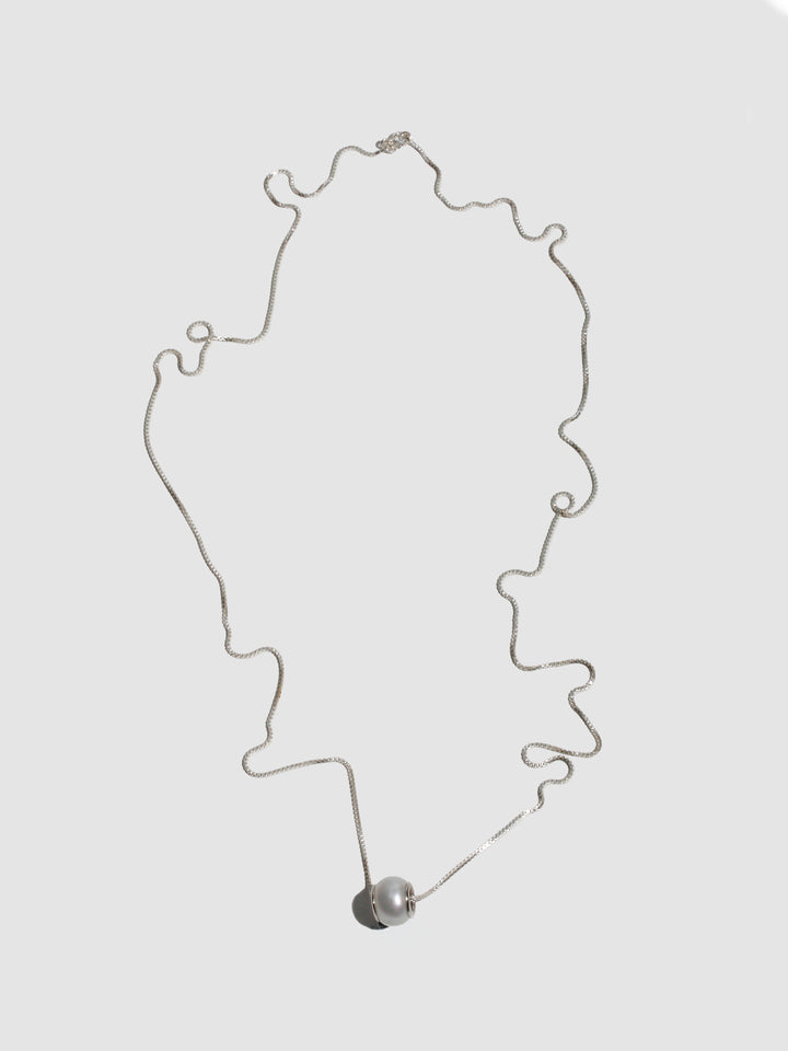 Une Pearl Bead & Chain Necklace - Archival Collection