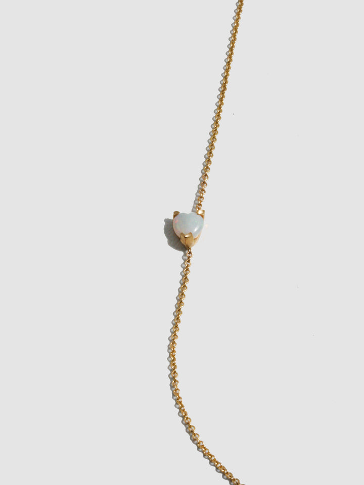 Heart Opal Gemstone Necklace - Archival Collection