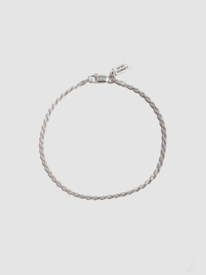 Sterling Silver Twisted Rope Chain Bracelet