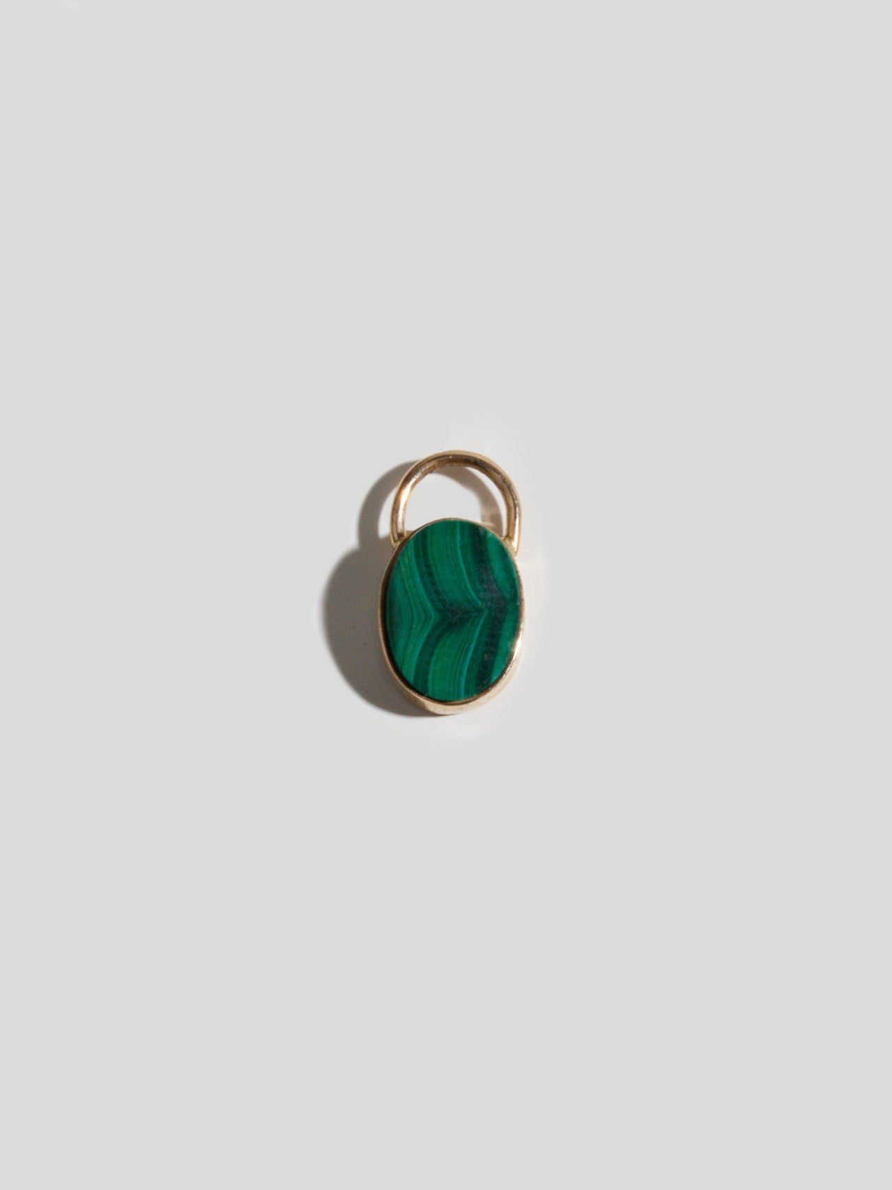 Malachite Padlock Charm Pendant - Archival Collection