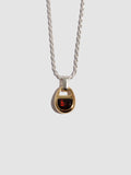 Mixed Metal Half Moon Locket Pendant