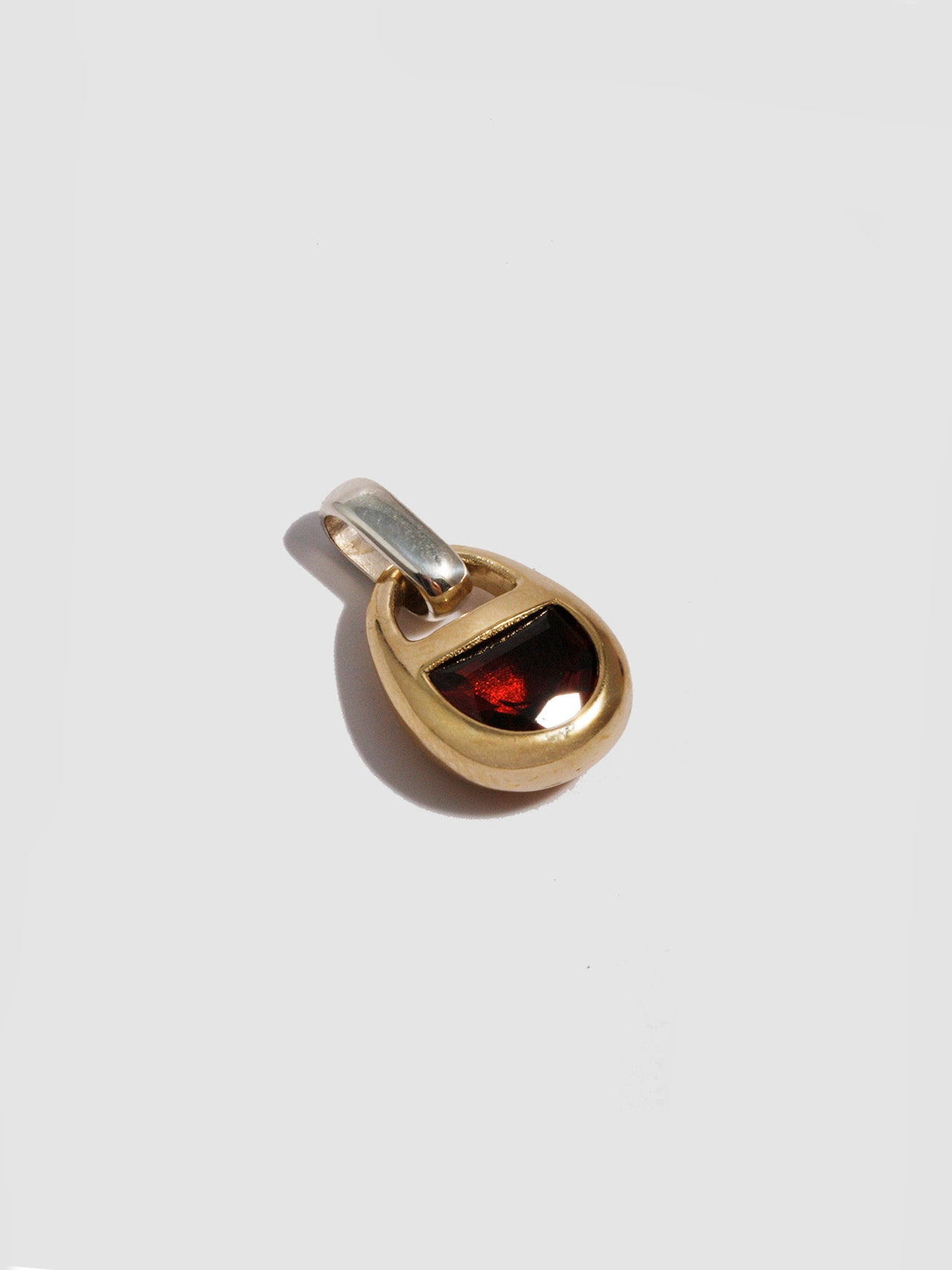 Mixed Metal Half Moon Locket Pendant