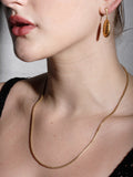 14kt Yellow Gold Rounded Box Chain shot on model.