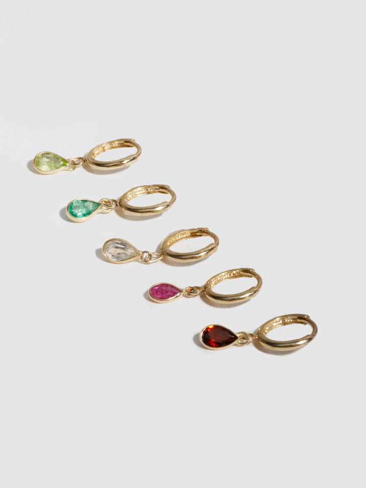 Mini Gem Bezel Huggie