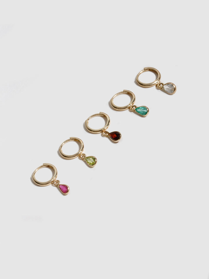 Mini Gem Bezel Huggie