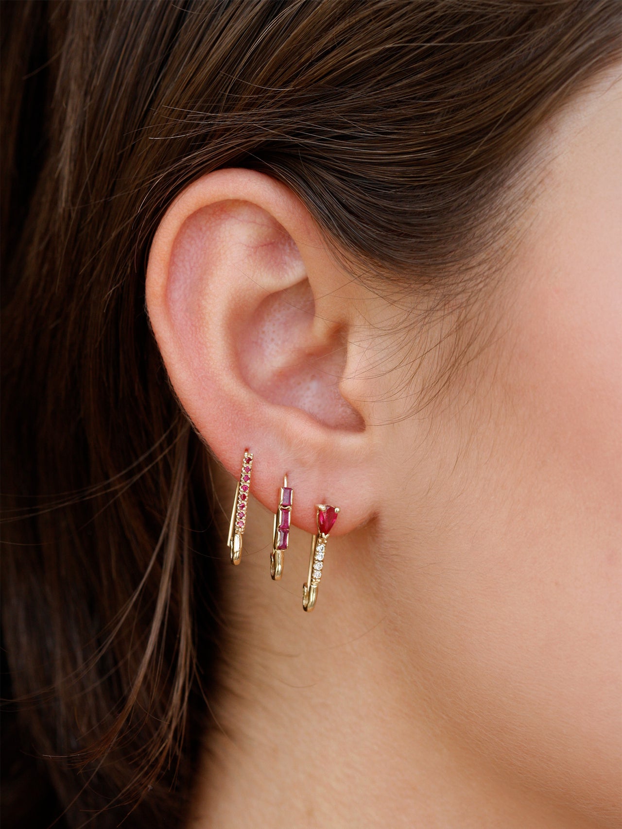 Mini Gemstone Diamond Safety Pin