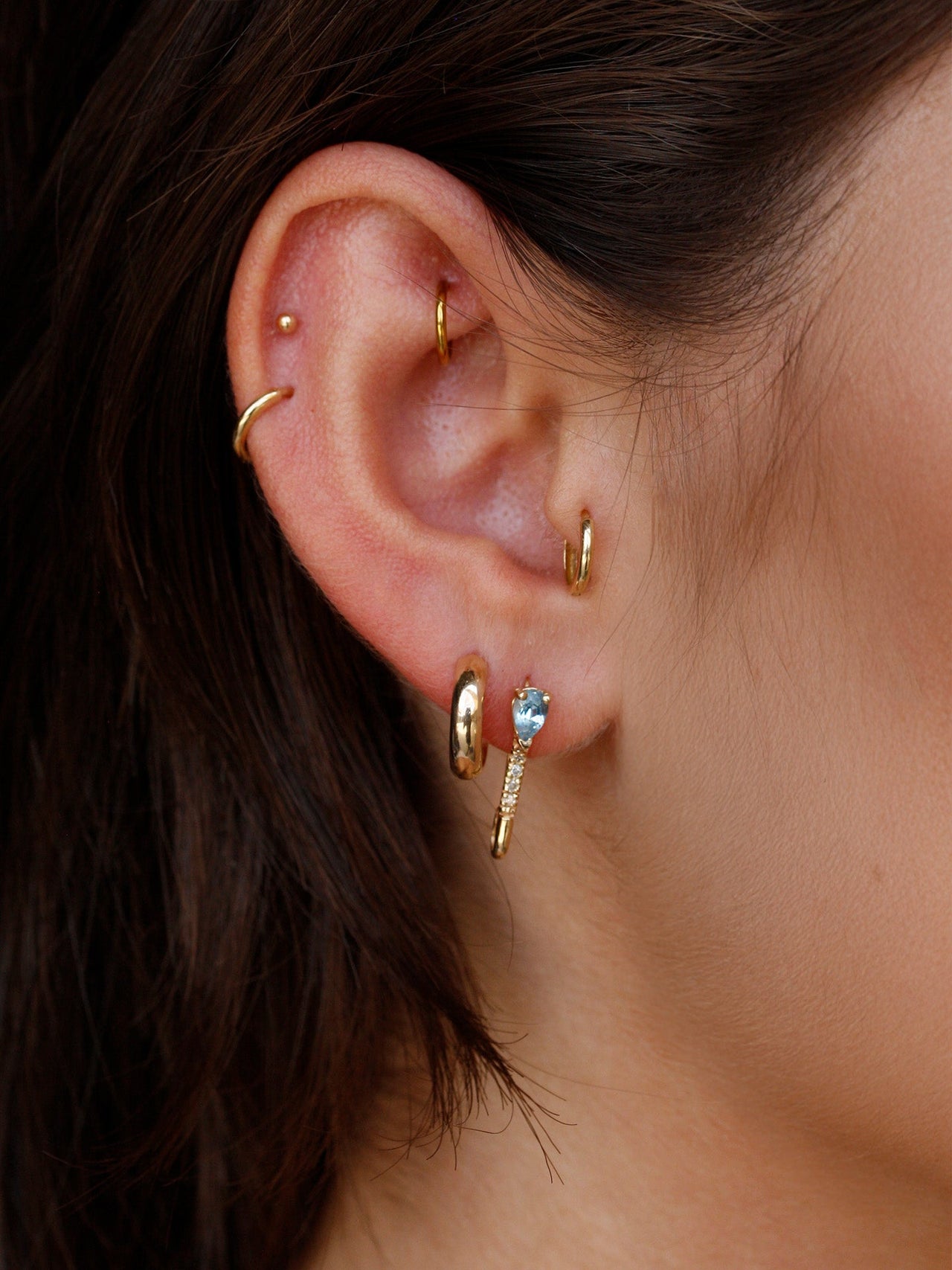 Mini Gemstone Diamond Safety Pin