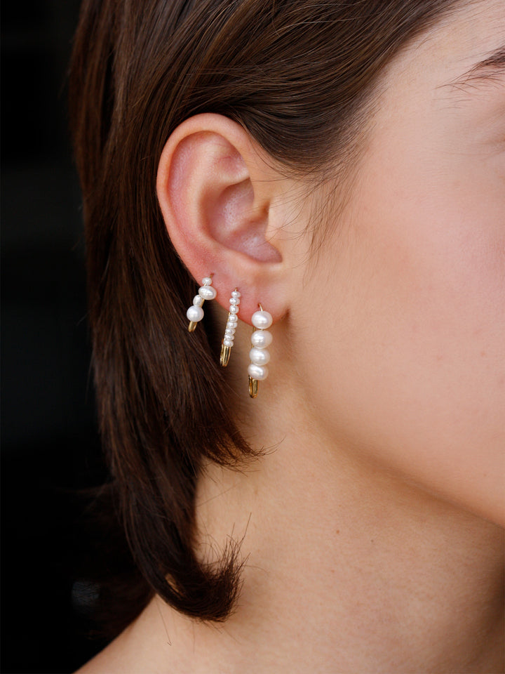 Mini Mixed Pearl Safety Pin Earring