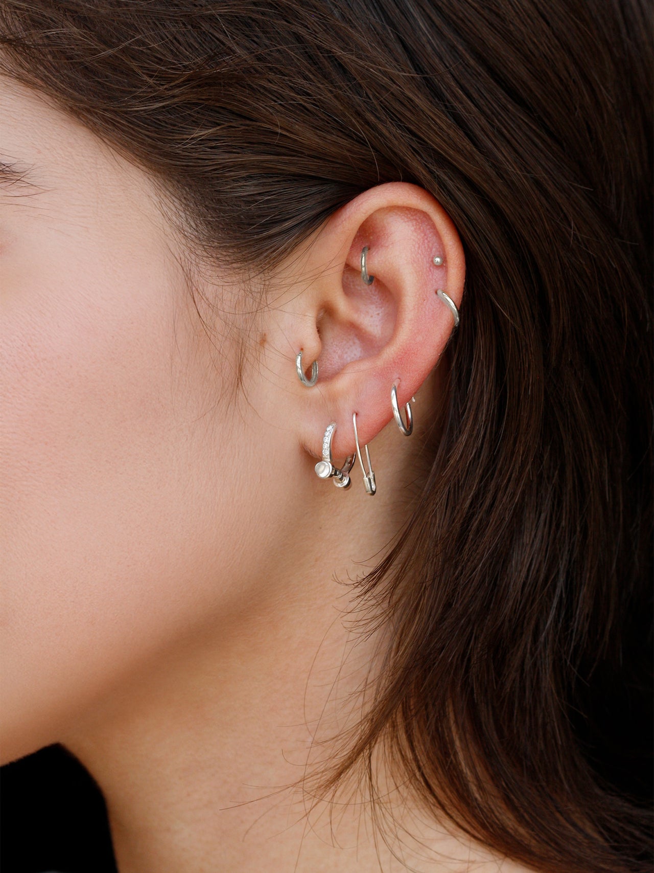 Diamond Pave Barbell Huggies