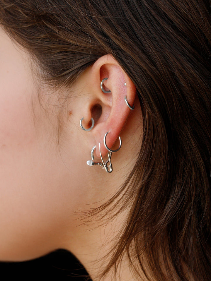 Diamond Pave Barbell Huggies