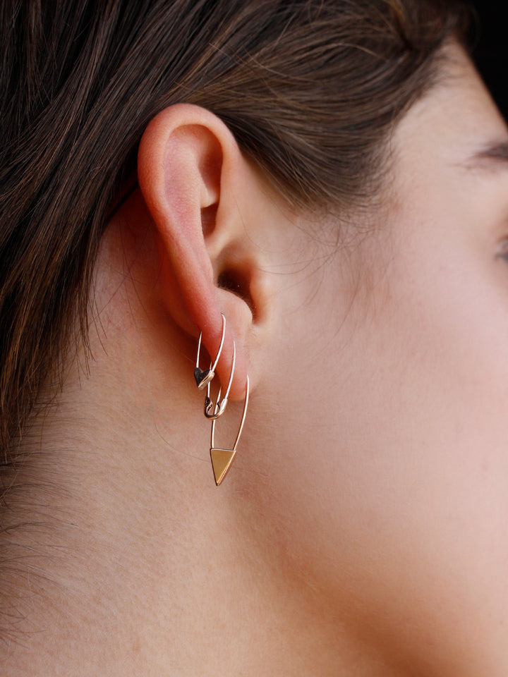 Mini Heart Safety Pin Earring