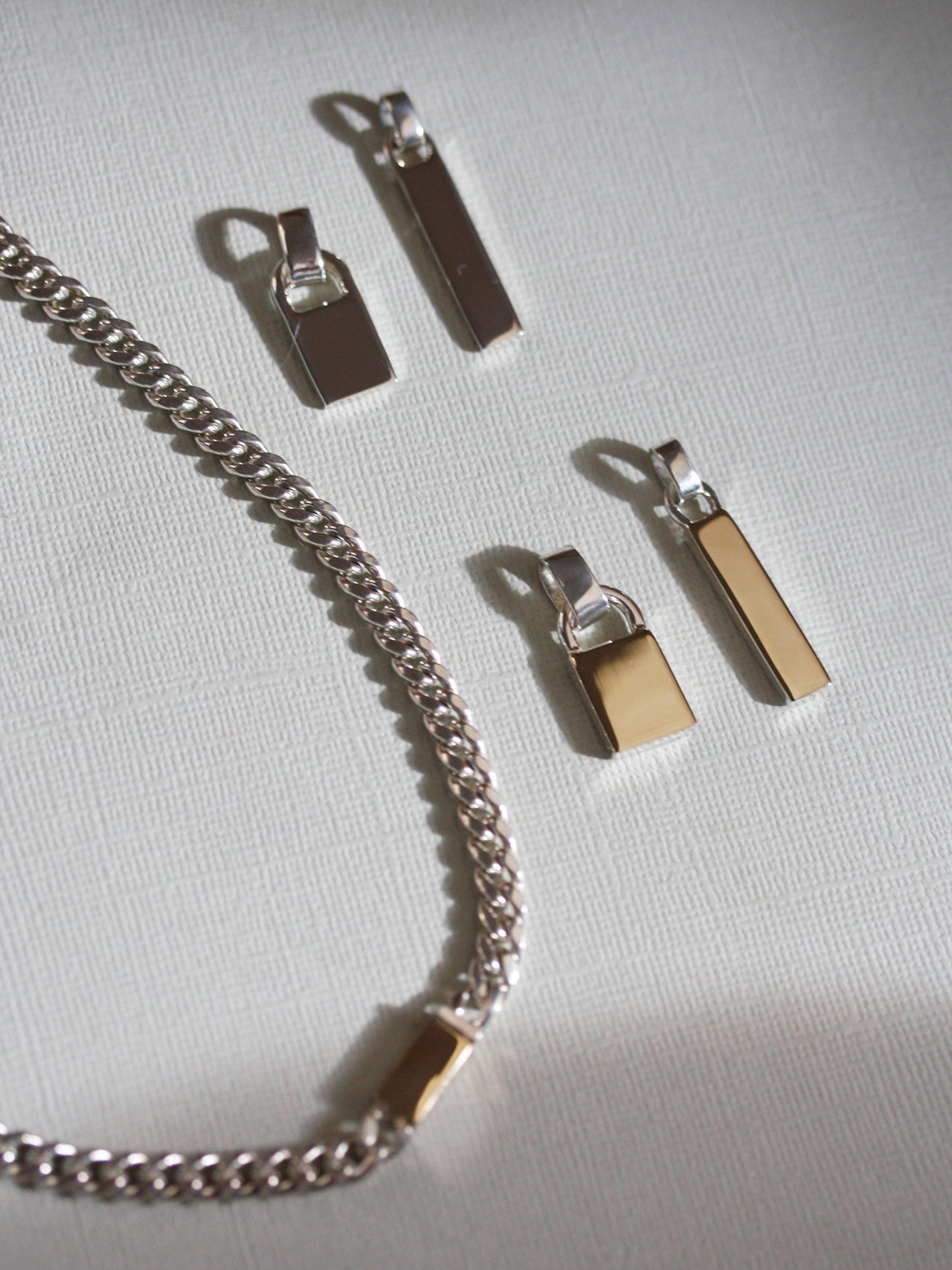 Mixed Metal Zipper Pendant