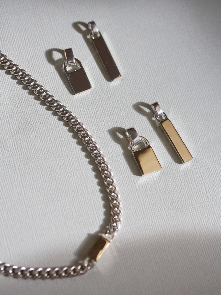 Mixed Metal Zipper Pendant