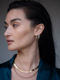 Safety Pin Earring pictured in models second piercing. 