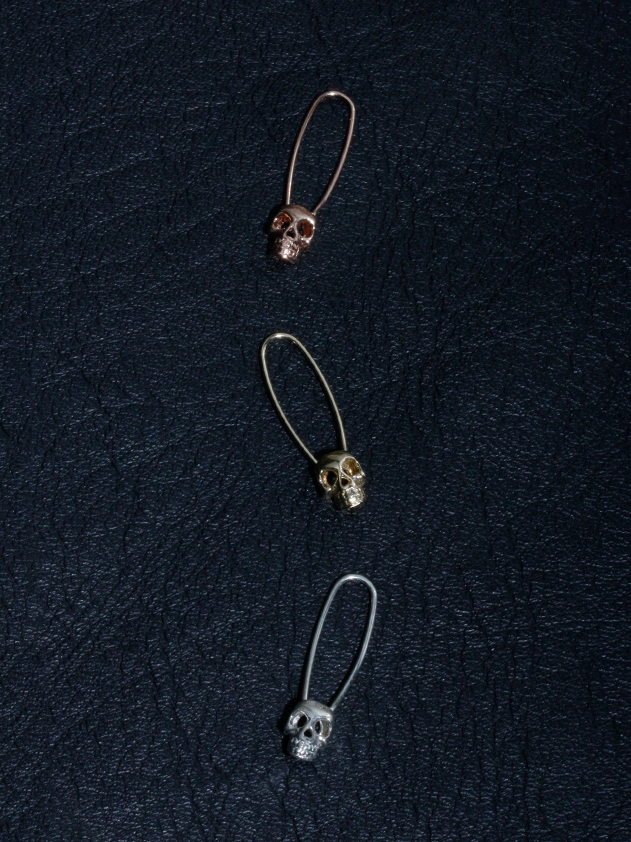 Skull Safety Pin Earring