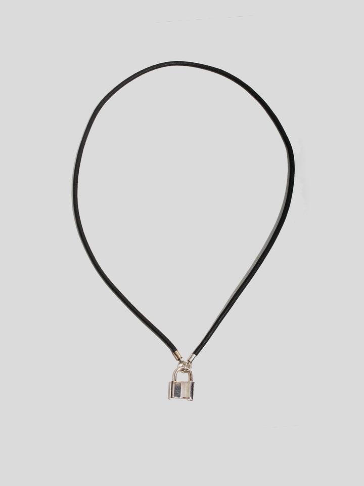 Padlock Leather Necklace - Archival Collection