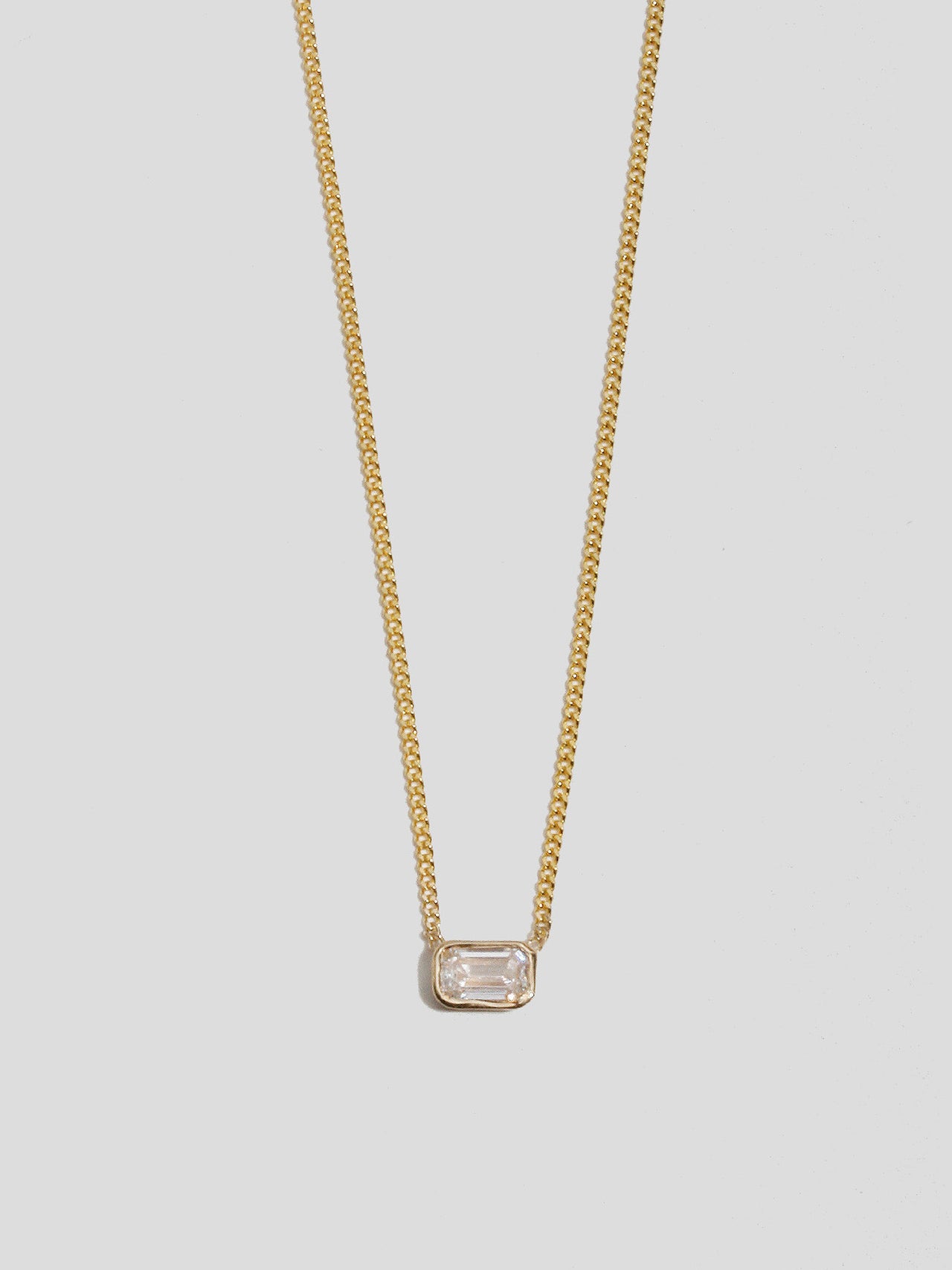 Emerald Cut Floating Diamond Necklace