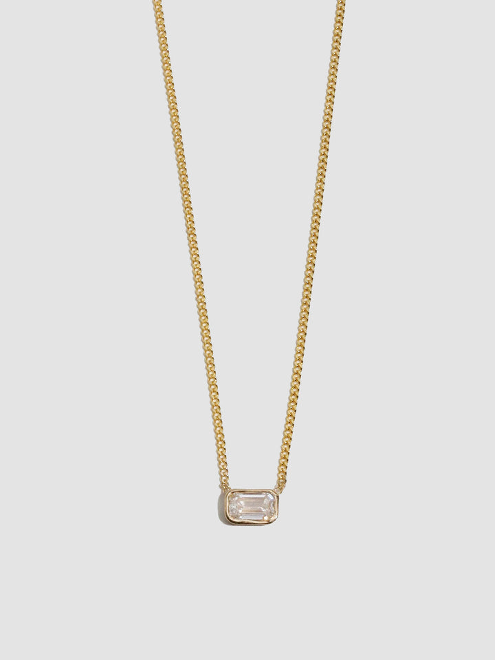 Emerald Cut Floating Diamond Necklace