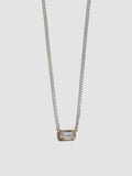 Mixed Metal Emerald Cut Floating Diamond Necklace
