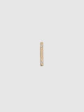 14kt Yellow Gold Two Diamond Rods Stud Earring pictured on light grey background.