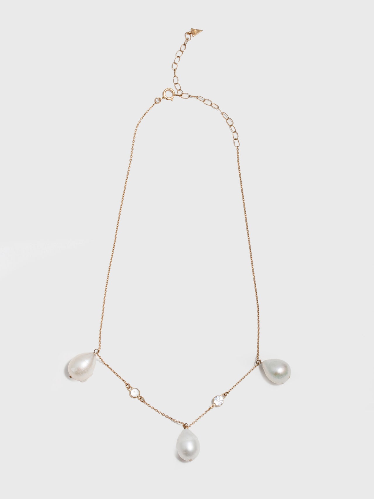 Teardrop Pearl Bezel Necklace - Archival Collection