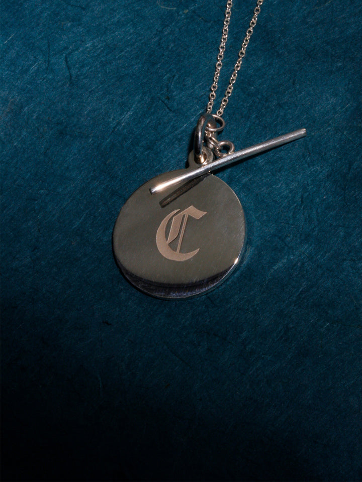 Sterling Silver Disk & Toggle Necklace