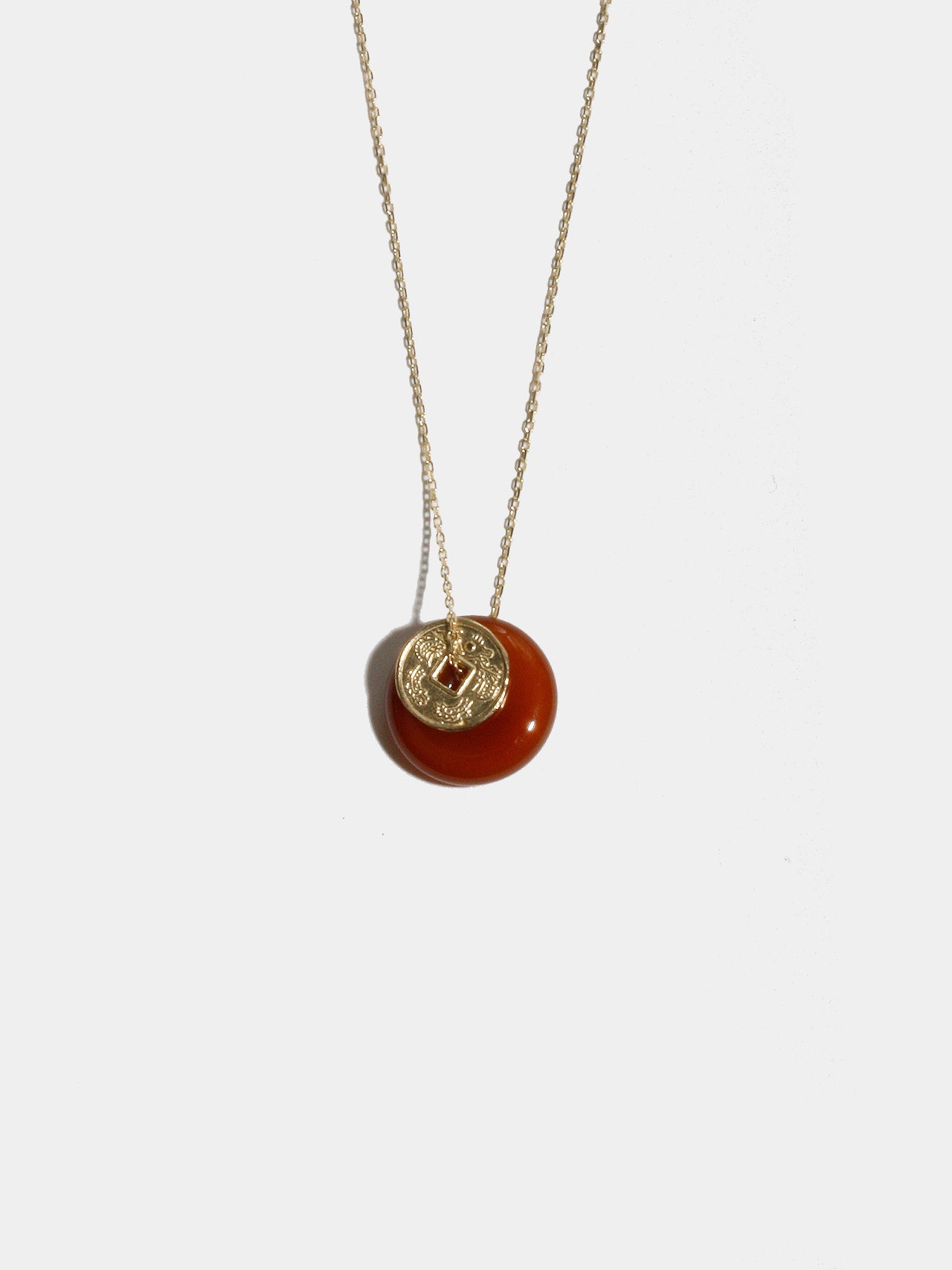 Carnelian Coin Necklace