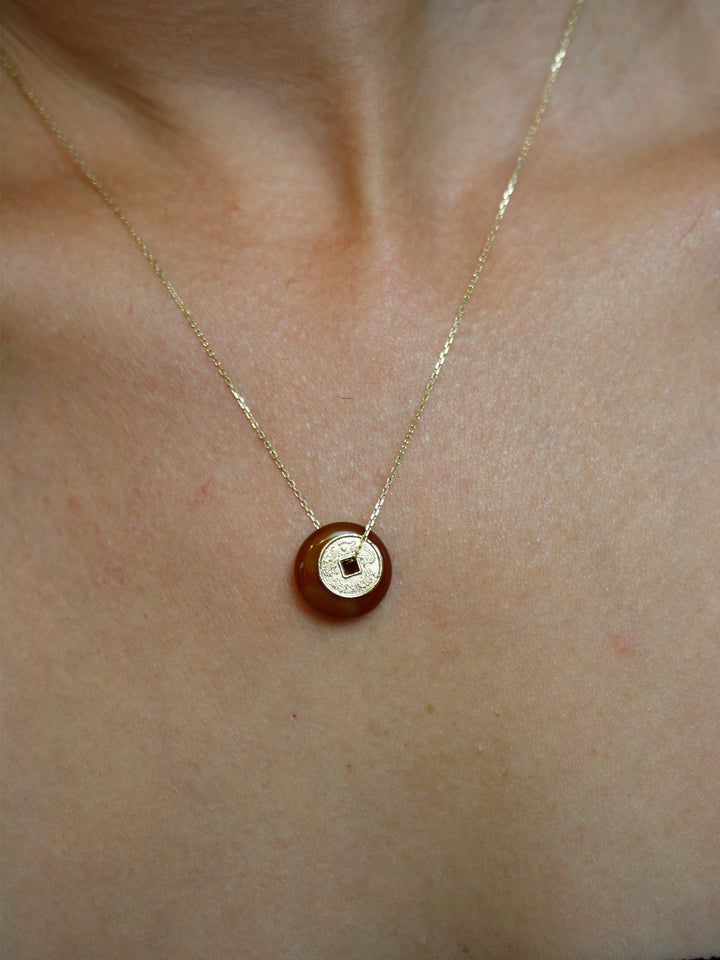 Carnelian Coin Necklace