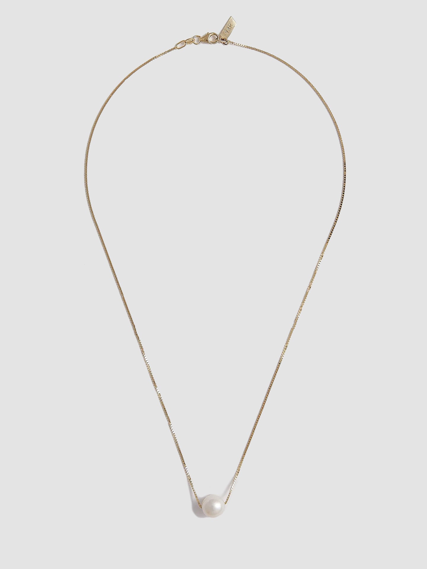 14Kt Yellow Gold Fairy Floss Chain Necklace With Pearl