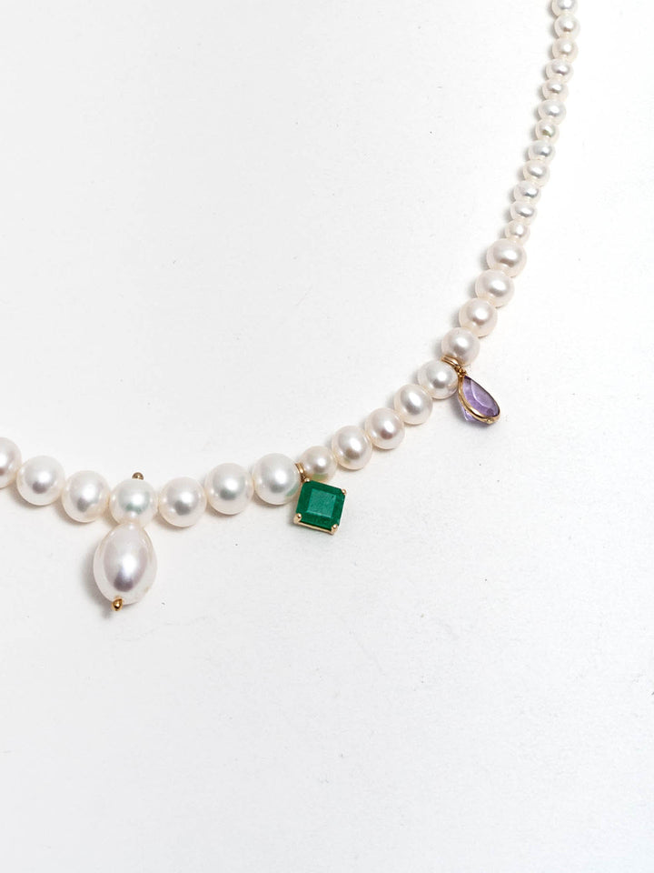 Zelda Pearl Charm Necklace – Loren Stewart