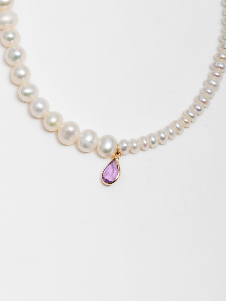 Pearl Gem Drop Necklace