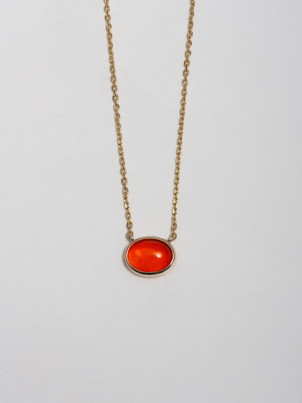 Fire Opal Cabochon Necklace