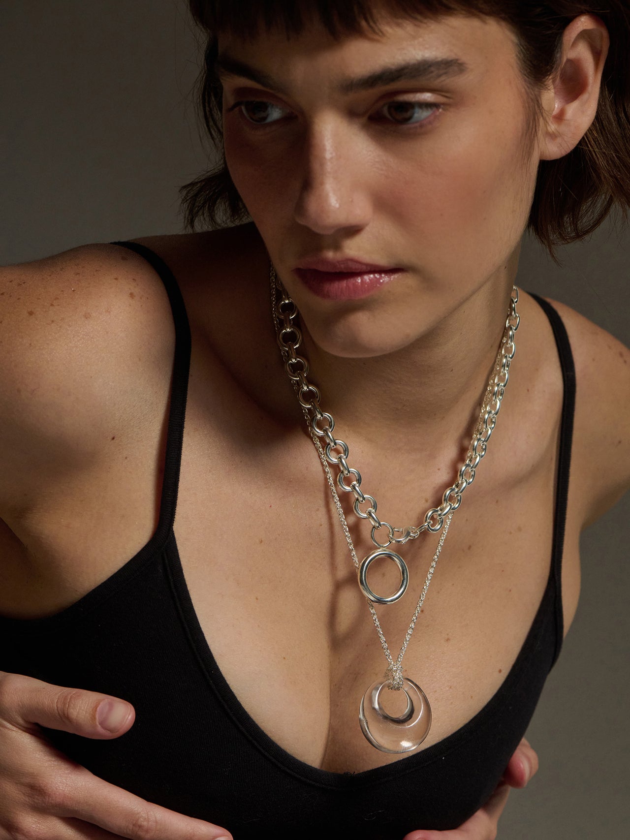 Clear Quartz Satellite Necklace - Archival Collection