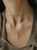 Petite Industrial Baguette Safety Pin Necklace