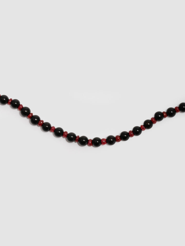 Ruby & Black Agate Necklace - Archival Collection