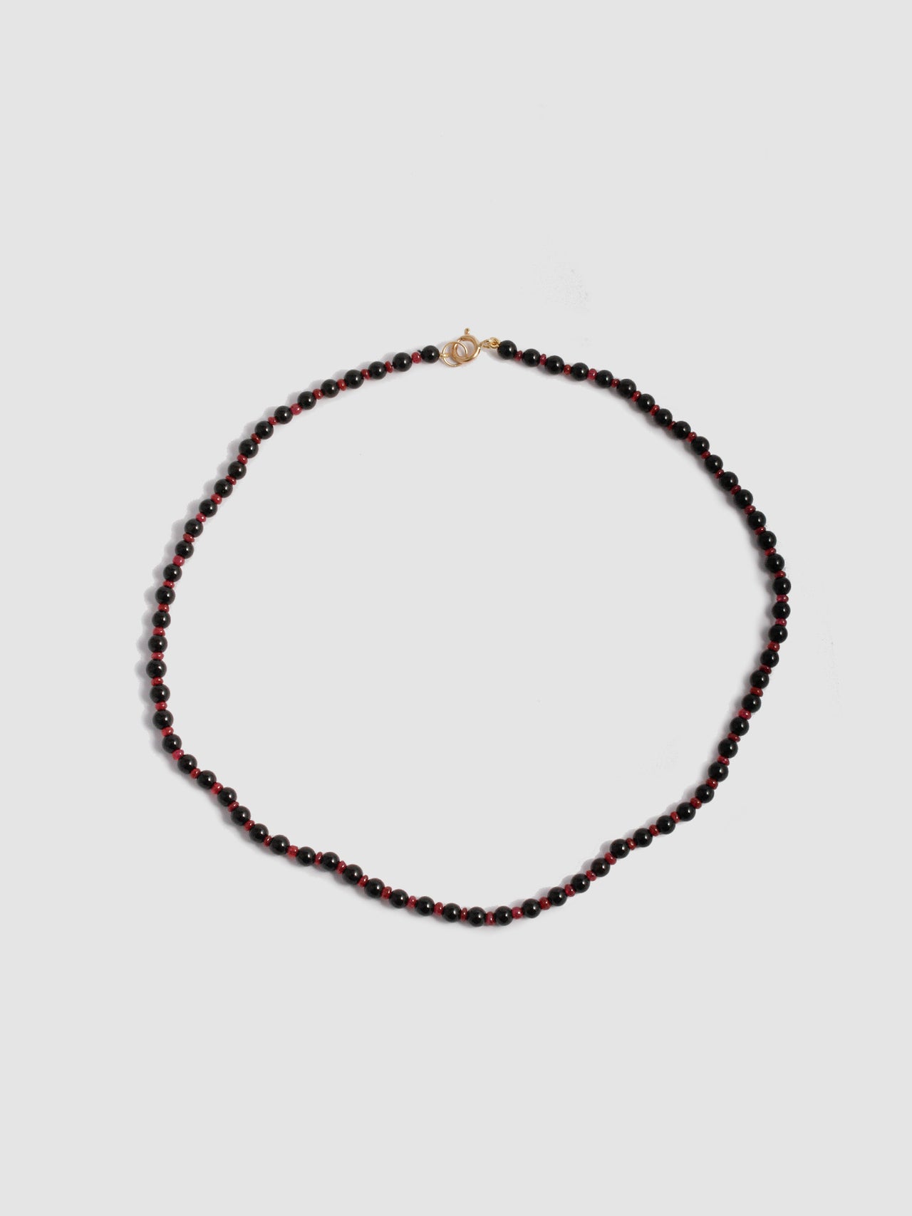 Ruby & Black Agate Necklace - Archival Collection