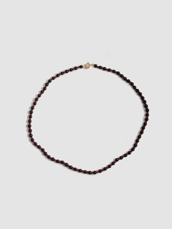 Ruby & Black Agate Necklace - Archival Collection