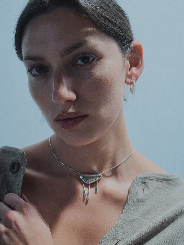 Mixed Pearl Safety Pin Earring