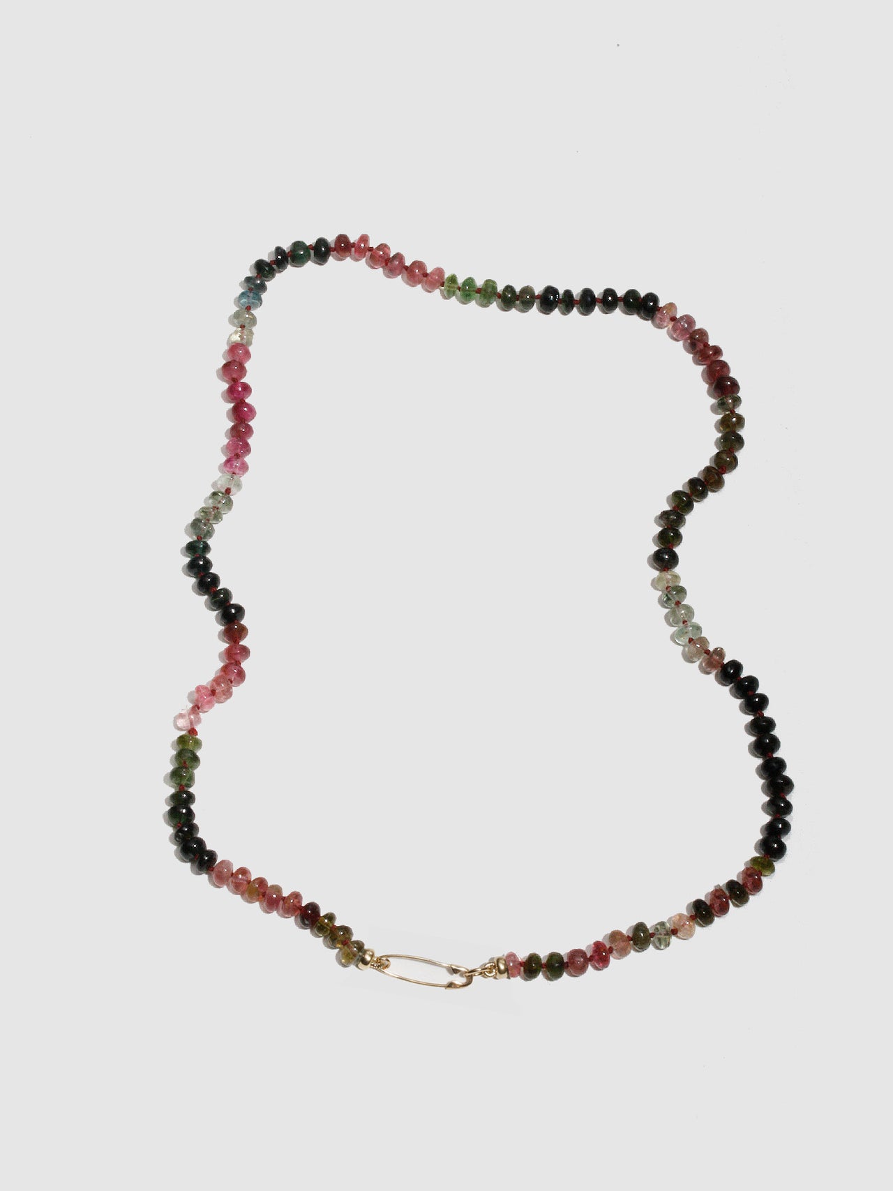 Tourmaline Safety Pin Necklace