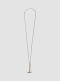 Mixed Metal Lunette Barbell Link Necklace