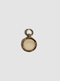 Gold pendant on a light gray background