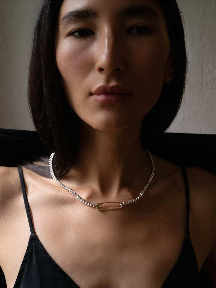 XL Industrial Safety Pin Necklace