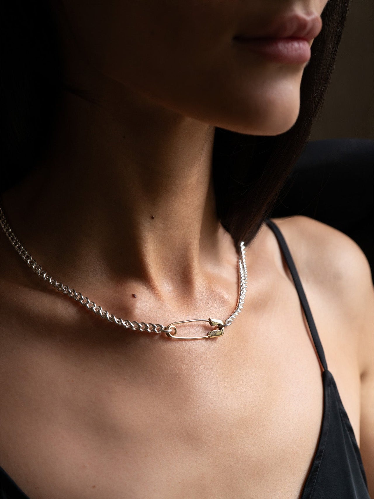 XL Industrial Safety Pin Necklace