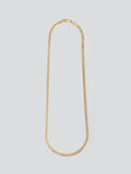 Vermeil Herringbone Chain Necklace pictured on light grey background. 