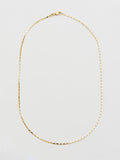 14Kt Yellow Gold Elongated Box Chain pictured on light grey background