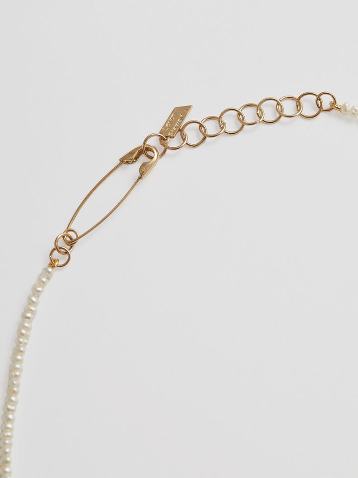 Seed Pearl Safety Pin Choker
