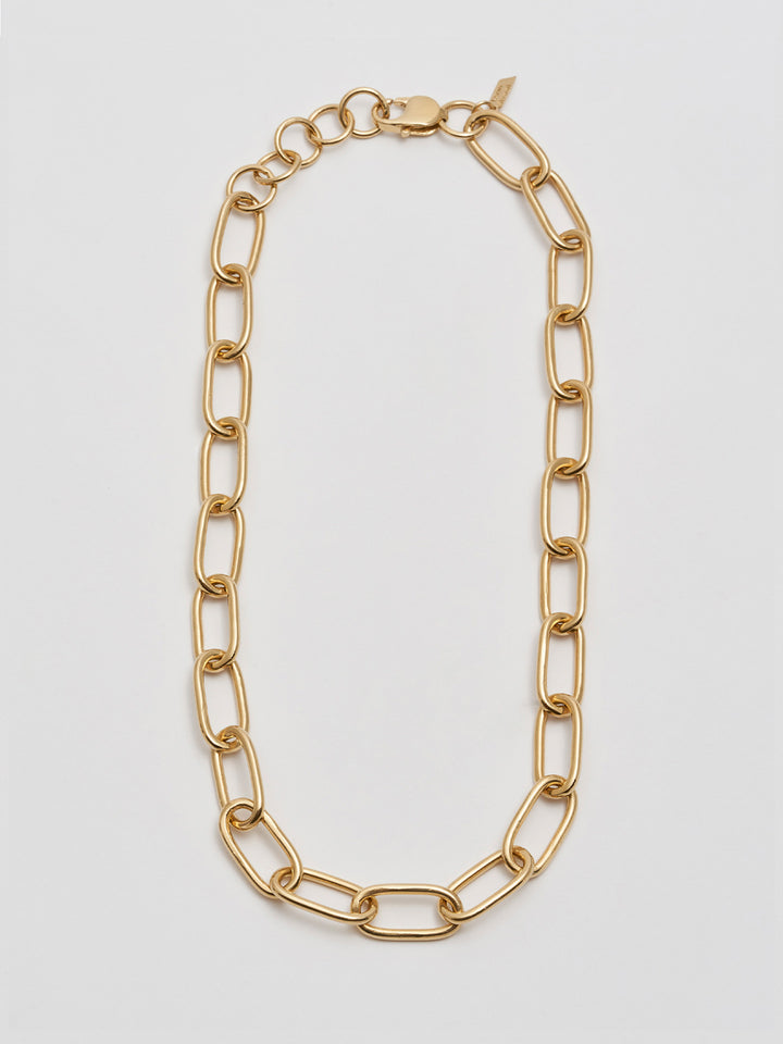 David Yurman Oval Large Link Necklace with Gold, 18.25